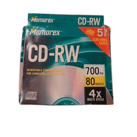 Memorex 4 pack CD-RW 700mb 80 minute 4x Multi Speed - Picture 1 of 3